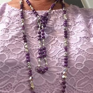 CALVIN KLEIN purple lace everlay shell M